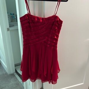 BCBG MAXAZRIA Elegant Red Strappy Dress